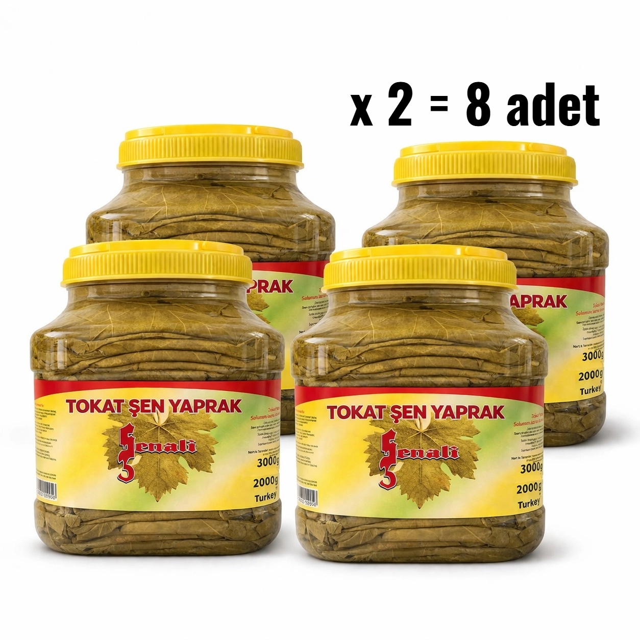 2 koli Brüt 3000 gr Pet Bidonda Tokat Salamura Yaprak