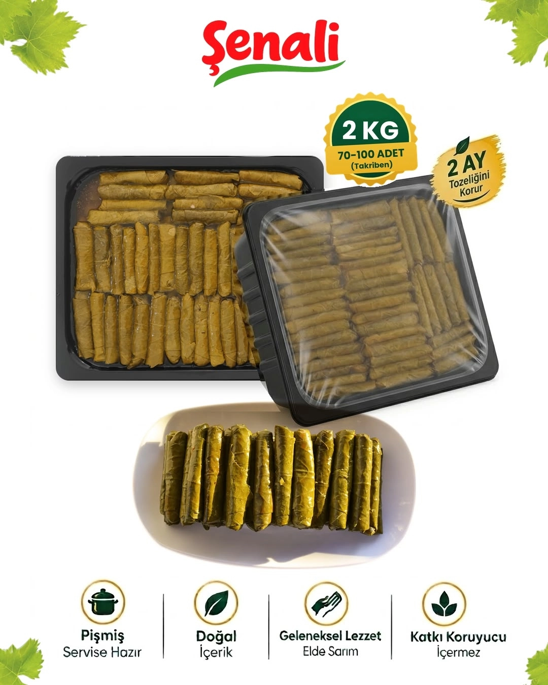 Pişmiş Zeytinyağlı Yaprak Sarma 2 kg