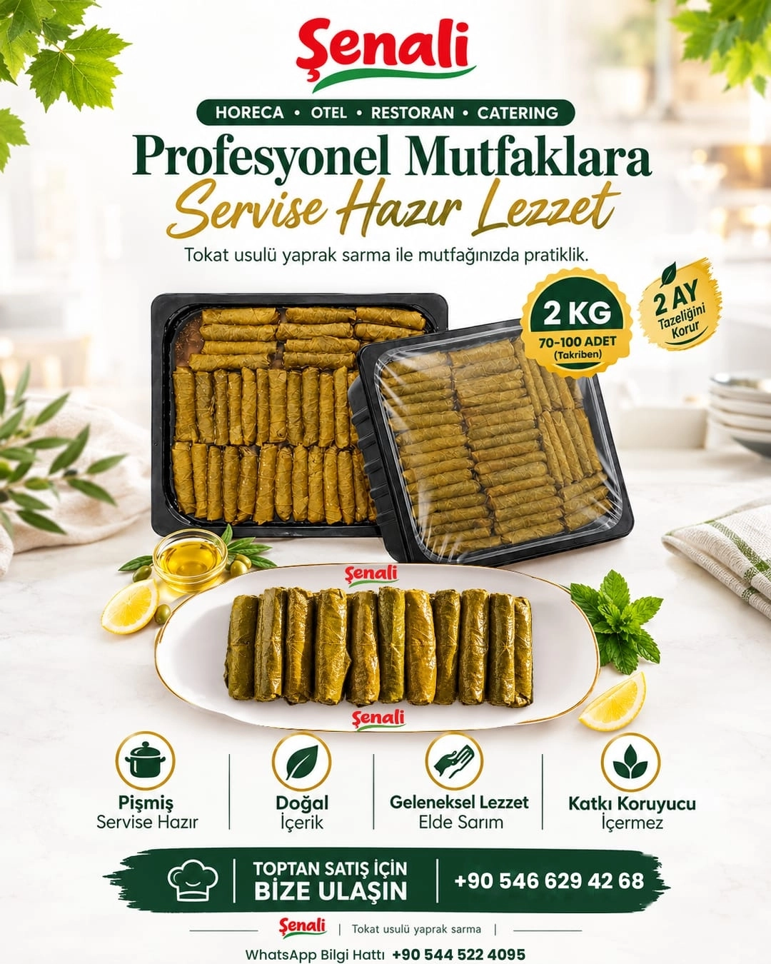 HO-RE-CA Özel Teklif Pişmiş Yaprak Sarma 2 Kg