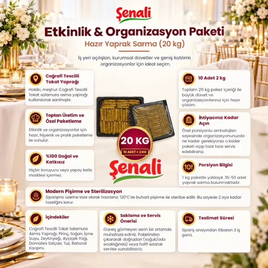 20 kg Servise Hazır Pişmiş Yaprak Sarma 