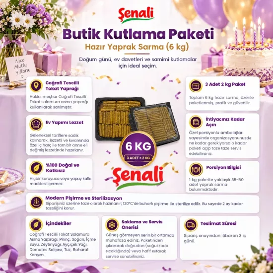 6 kg Servise Hazır Pişmiş Yaprak Sarma 