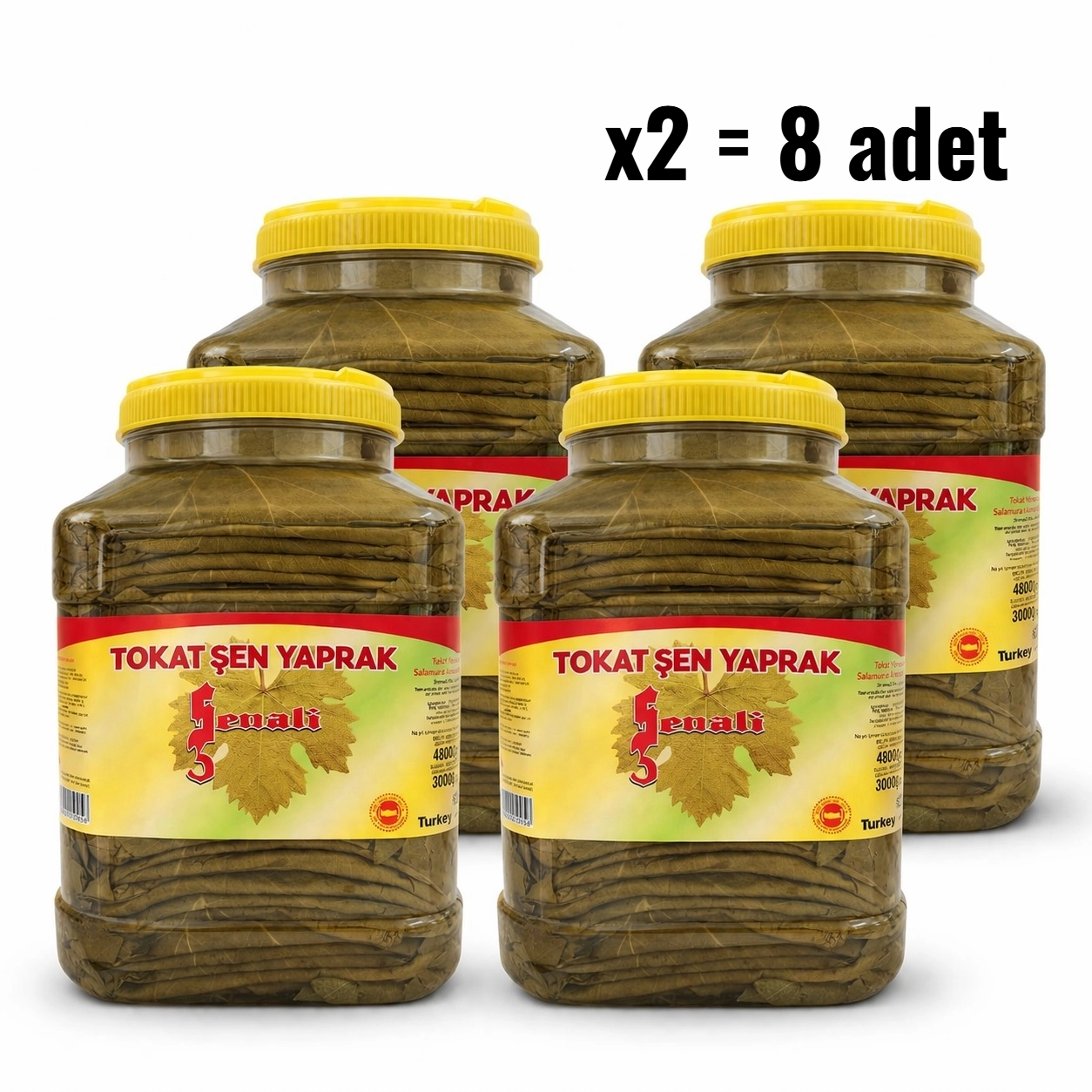 2 koli Brüt 4800 gr Pet Bidonda Tokat Salamura Yaprak
