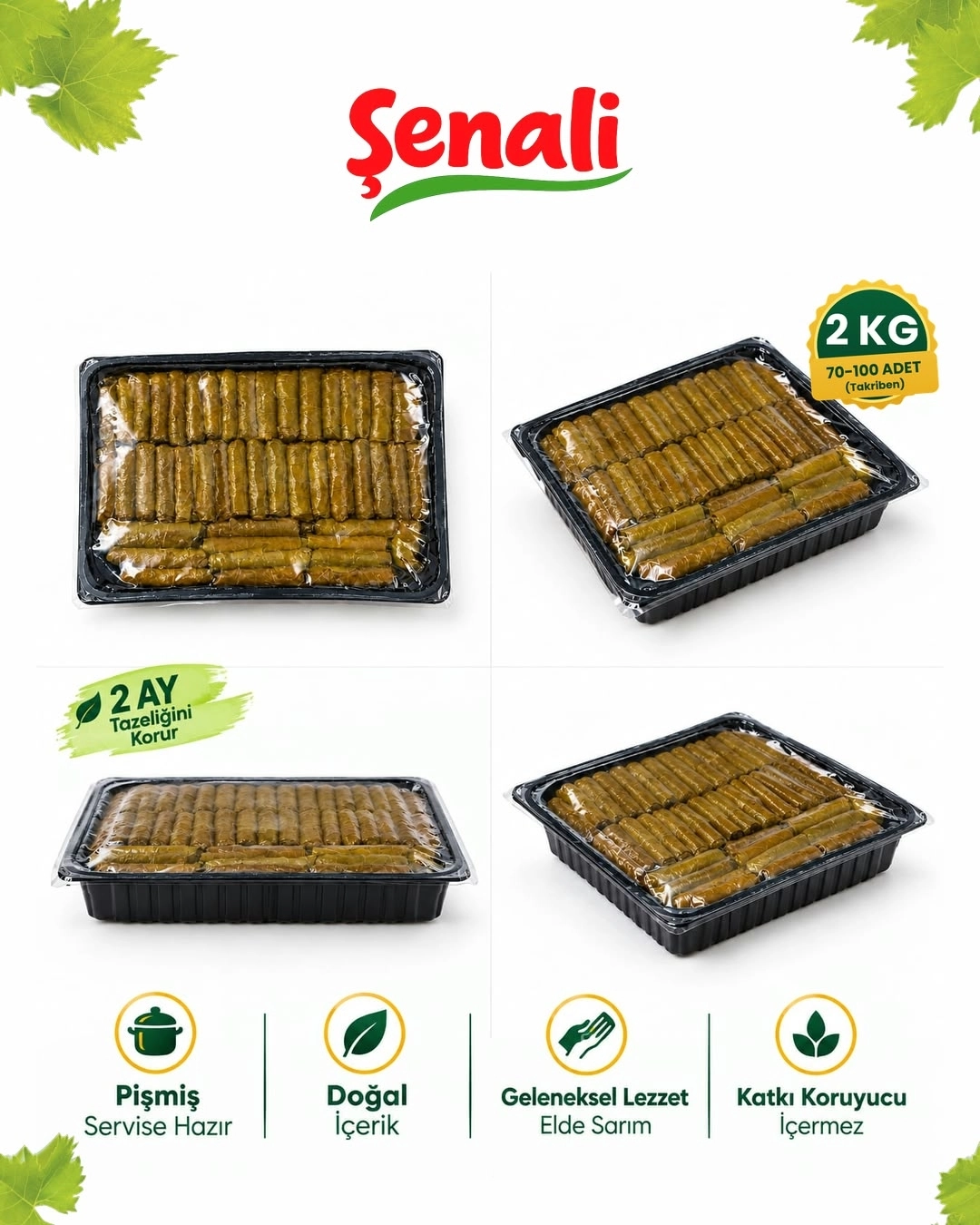 Pişmiş Zeytinyağlı Yaprak Sarma 2 kg