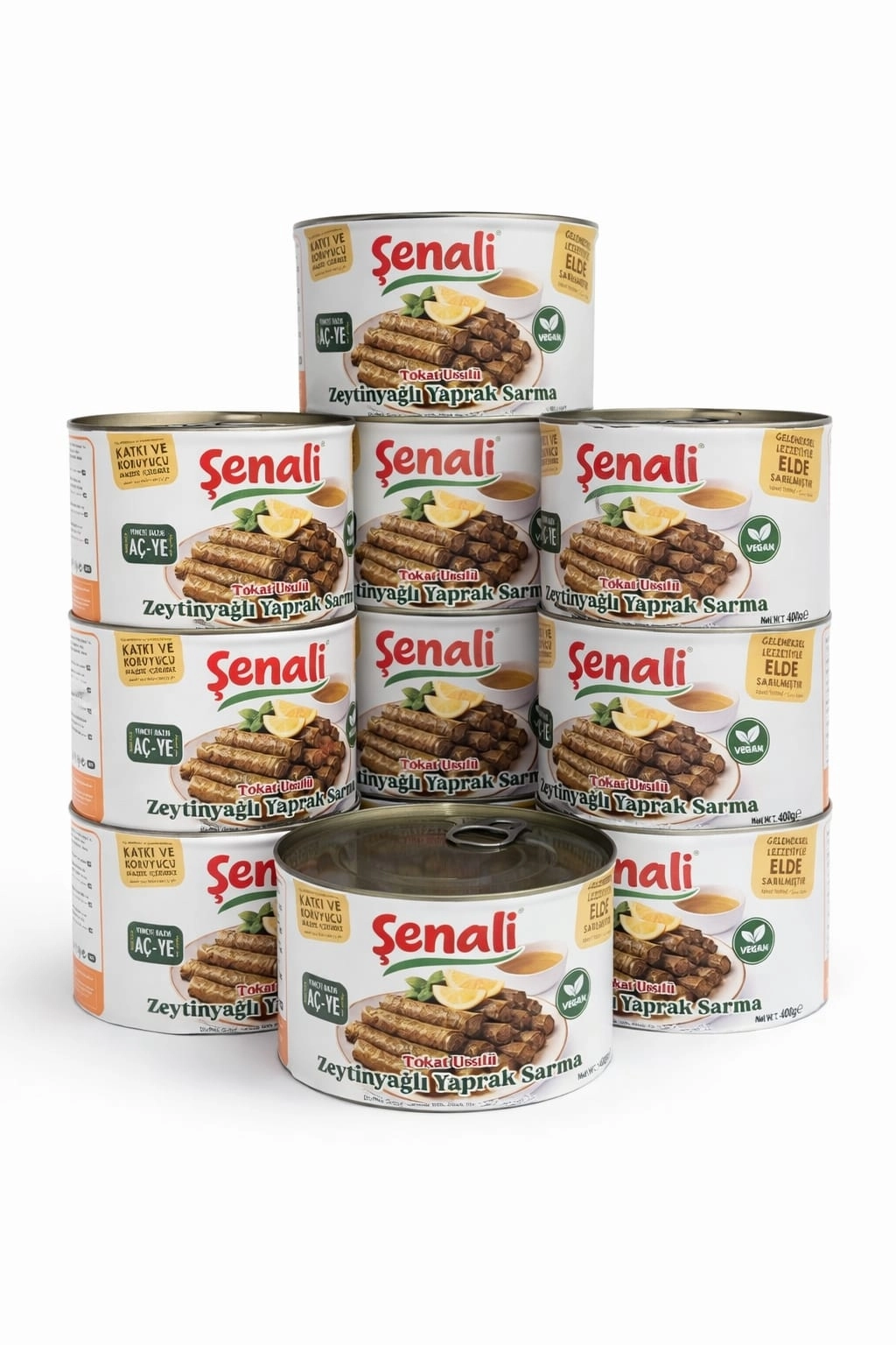 5 adet Zeytinyağlı Yaprak Sarma Konservesi 400 gr Tokat Usulü
