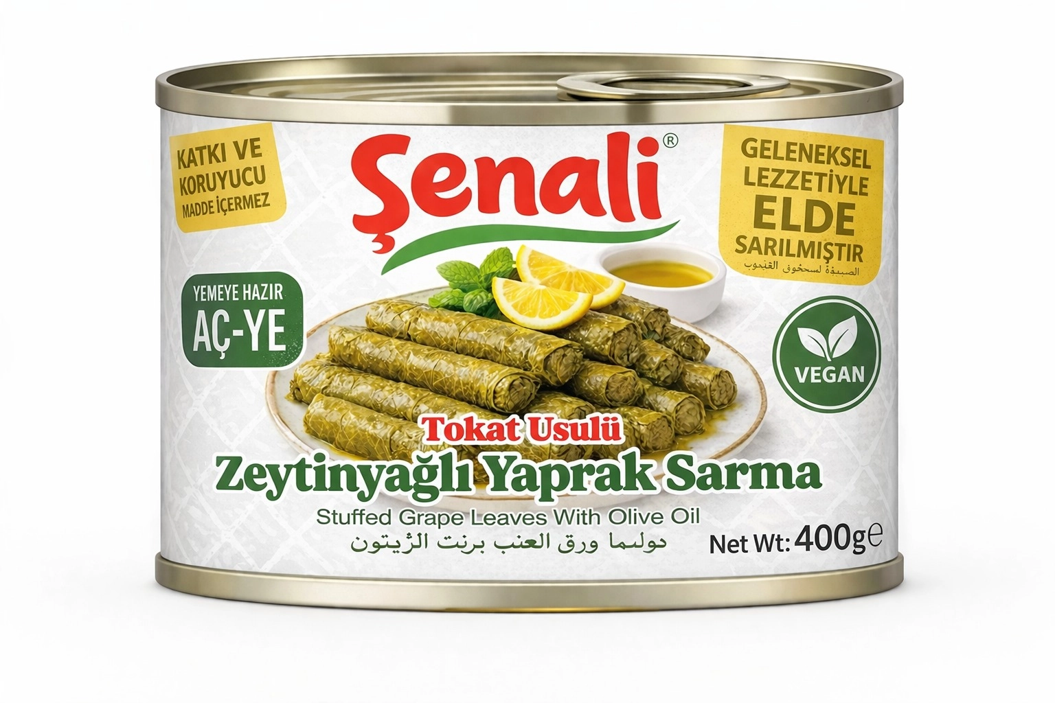 Zeytinyağlı Yaprak Sarma Konservesi 400 gr Tokat Usulü